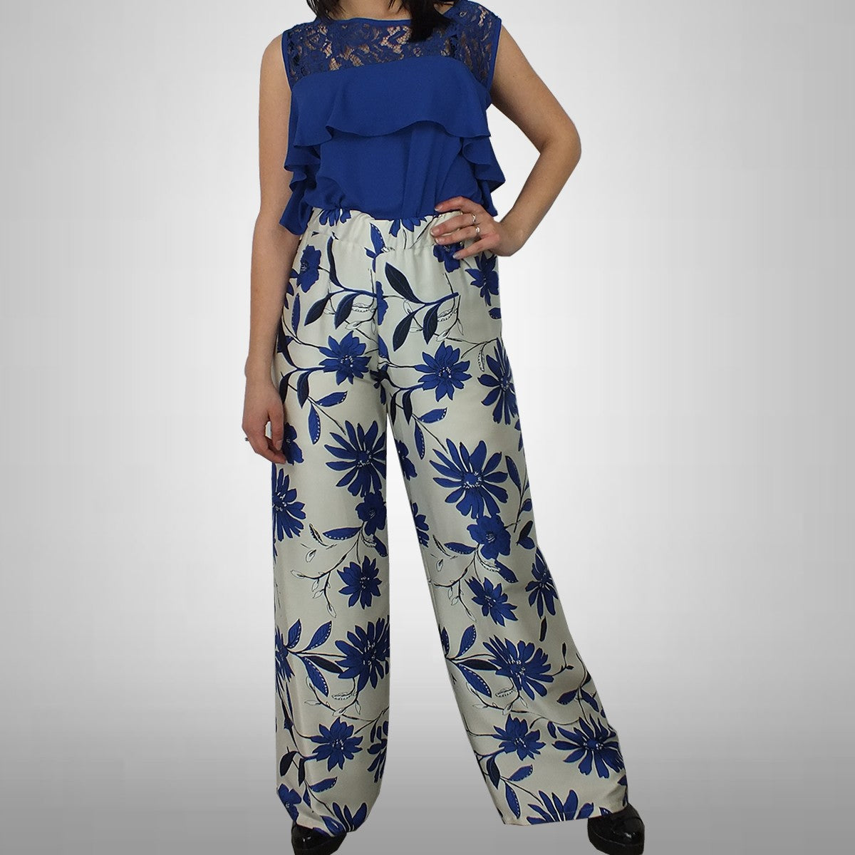Pantalone floreale palazzo Lizalù