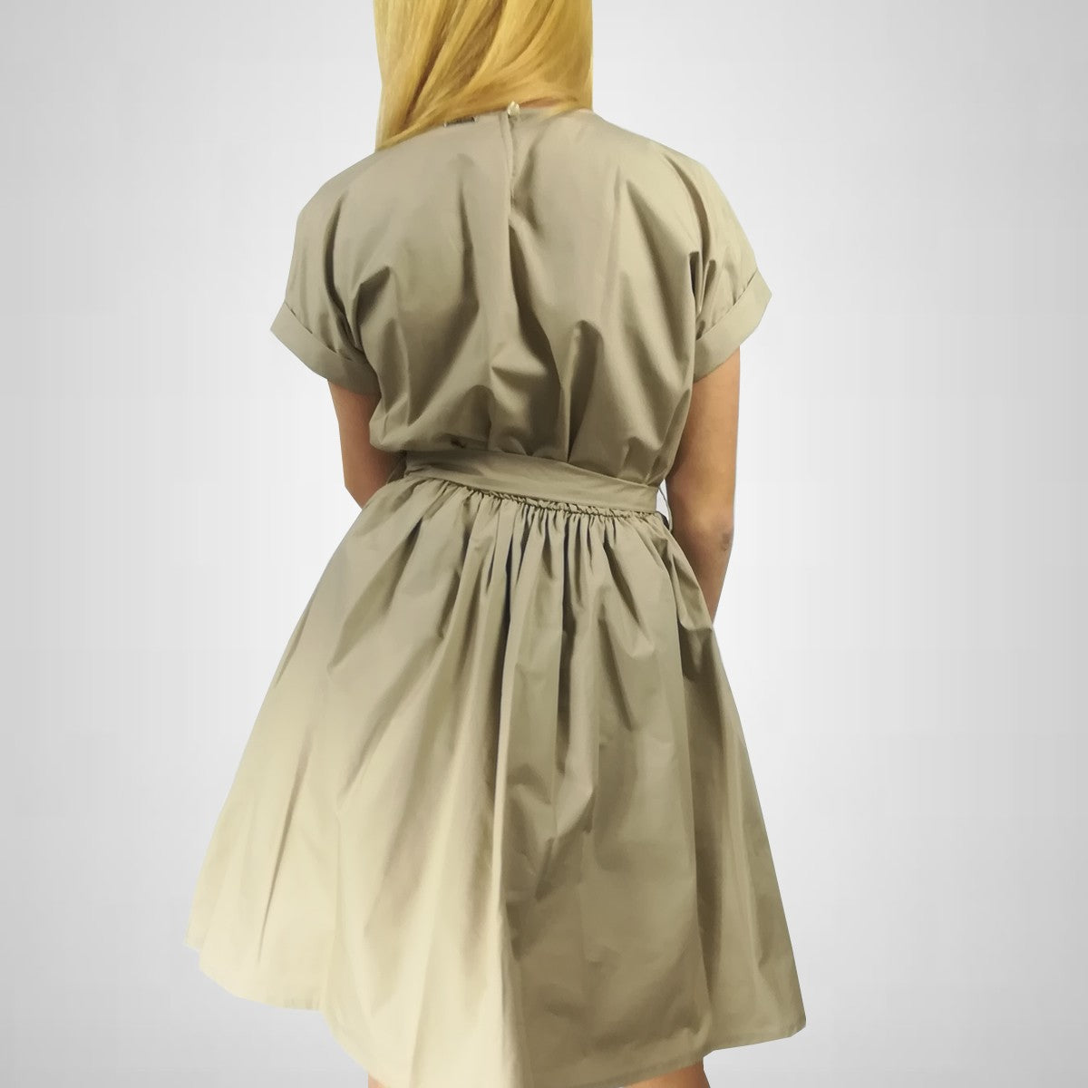 Abito manica corta beige