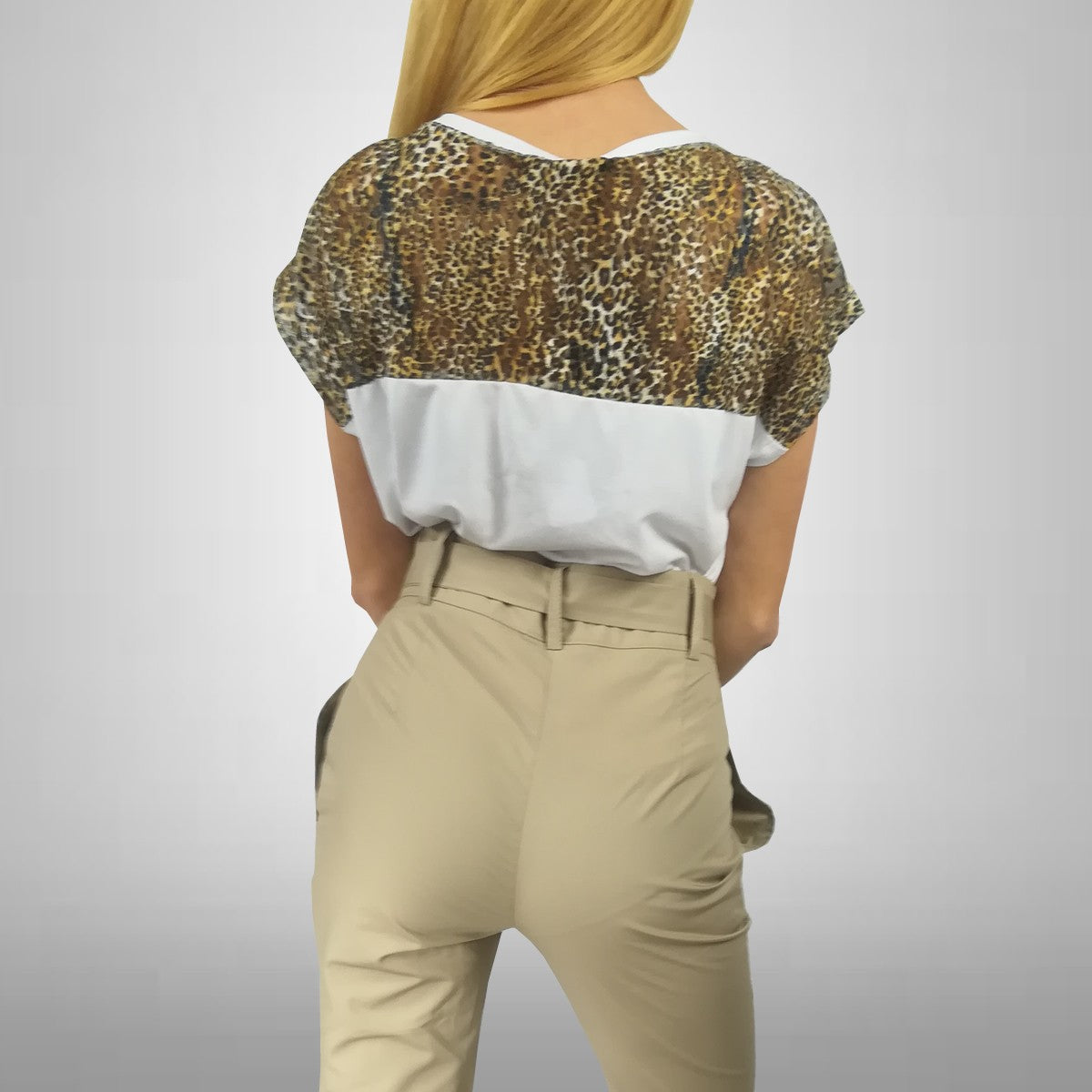 Pantalone Beige con cinta fiocco