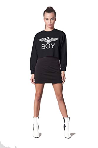 BOY LONDON Donna Felpa Corta Nero MOD. D2238 M