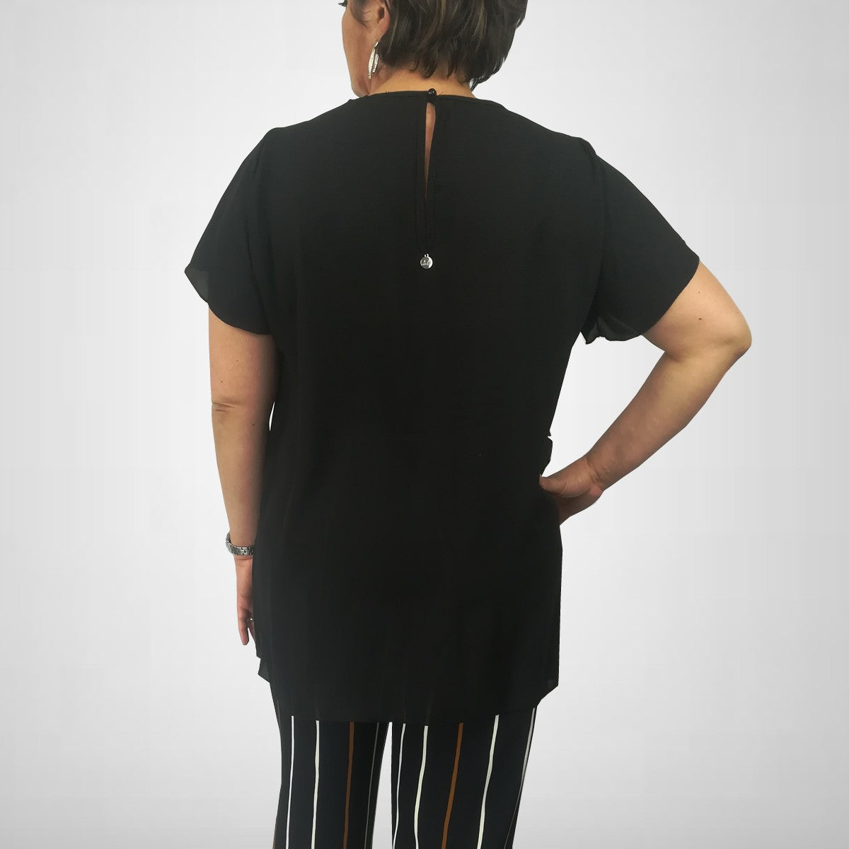 Blusa righe e leopardato Lizalù