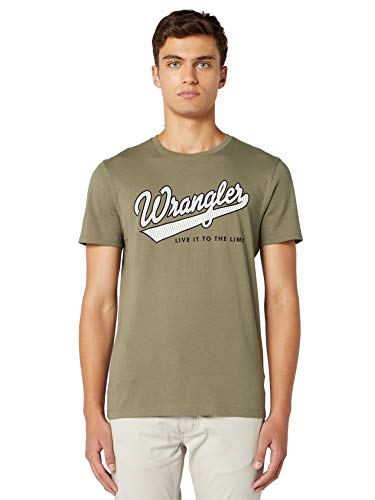 Wrangler SS Logo Tee T-Shirt, Blu (Directoire Blue XKL), Medium Uomo