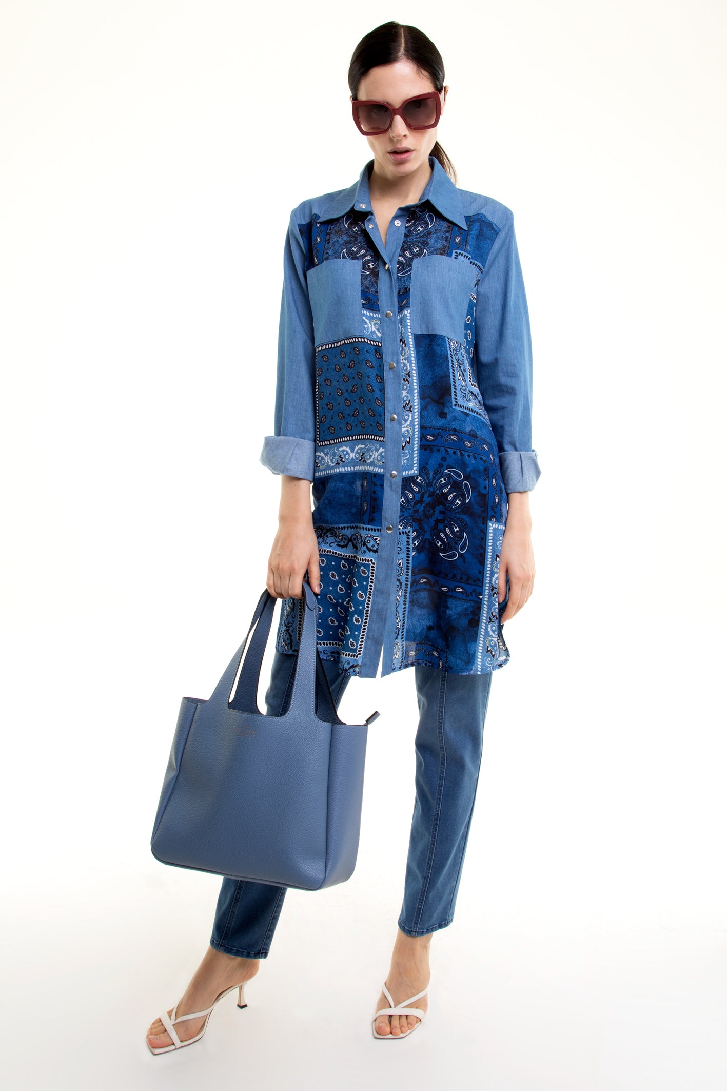 Camicione Fantasia Azzurra Carla Ferroni