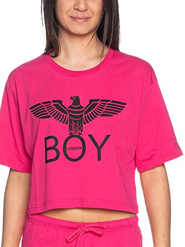 T-Shirt Donna BOY LONDON Fucsia e Bianca