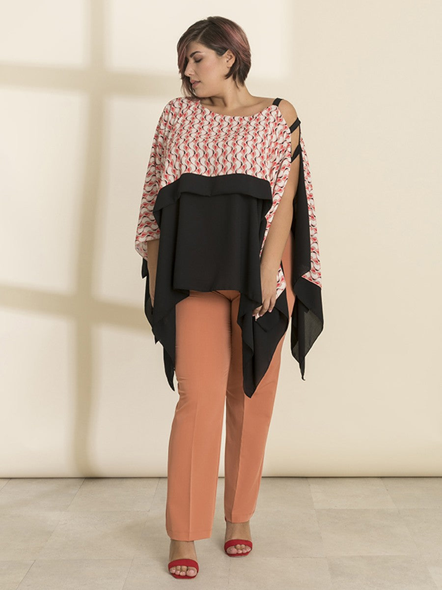 Blusa Conformato fantasia rosa e nero Lizalù