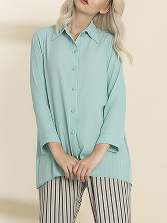 Camicia in Georgette acqua marina Lizalù